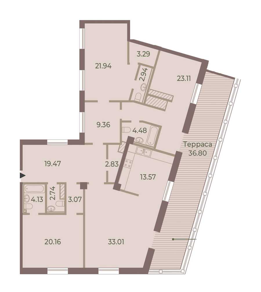 Четырехкомнатная квартира в : площадь 175.14 м2 , этаж: 9 – купить в Санкт-Петербурге